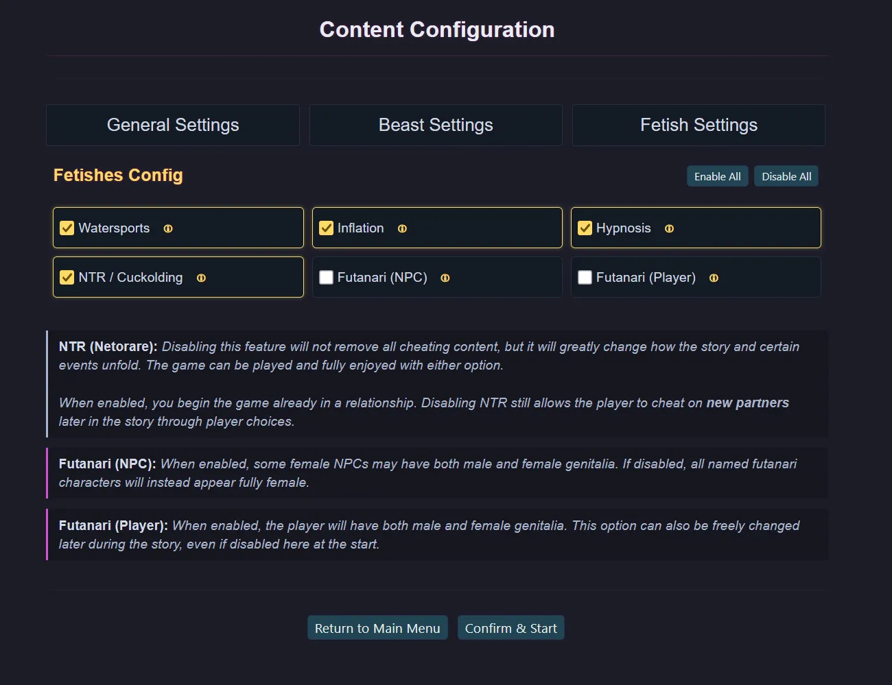 Lustborn gameplay screenshot 2 (HTML adult game) by Ego – free download
