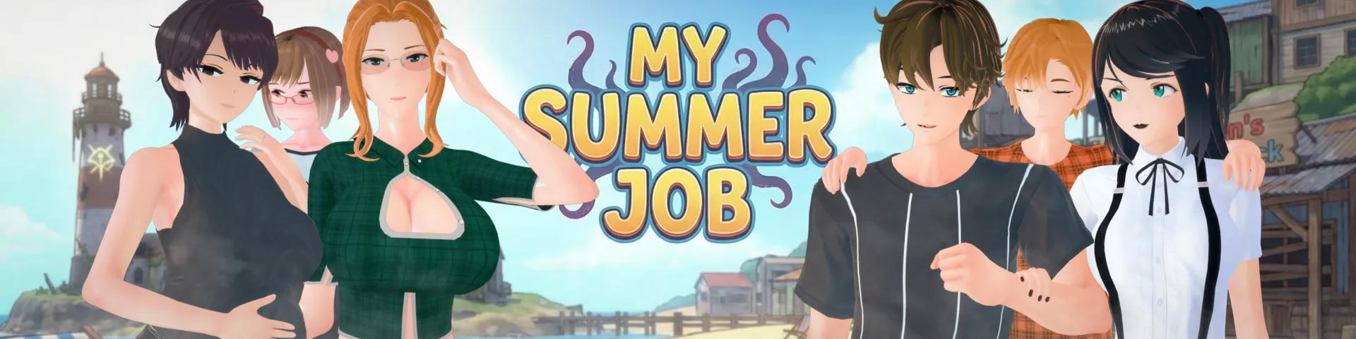 My Summer Job cover 0.4C – Ren'Py adult game by Rose Games free download