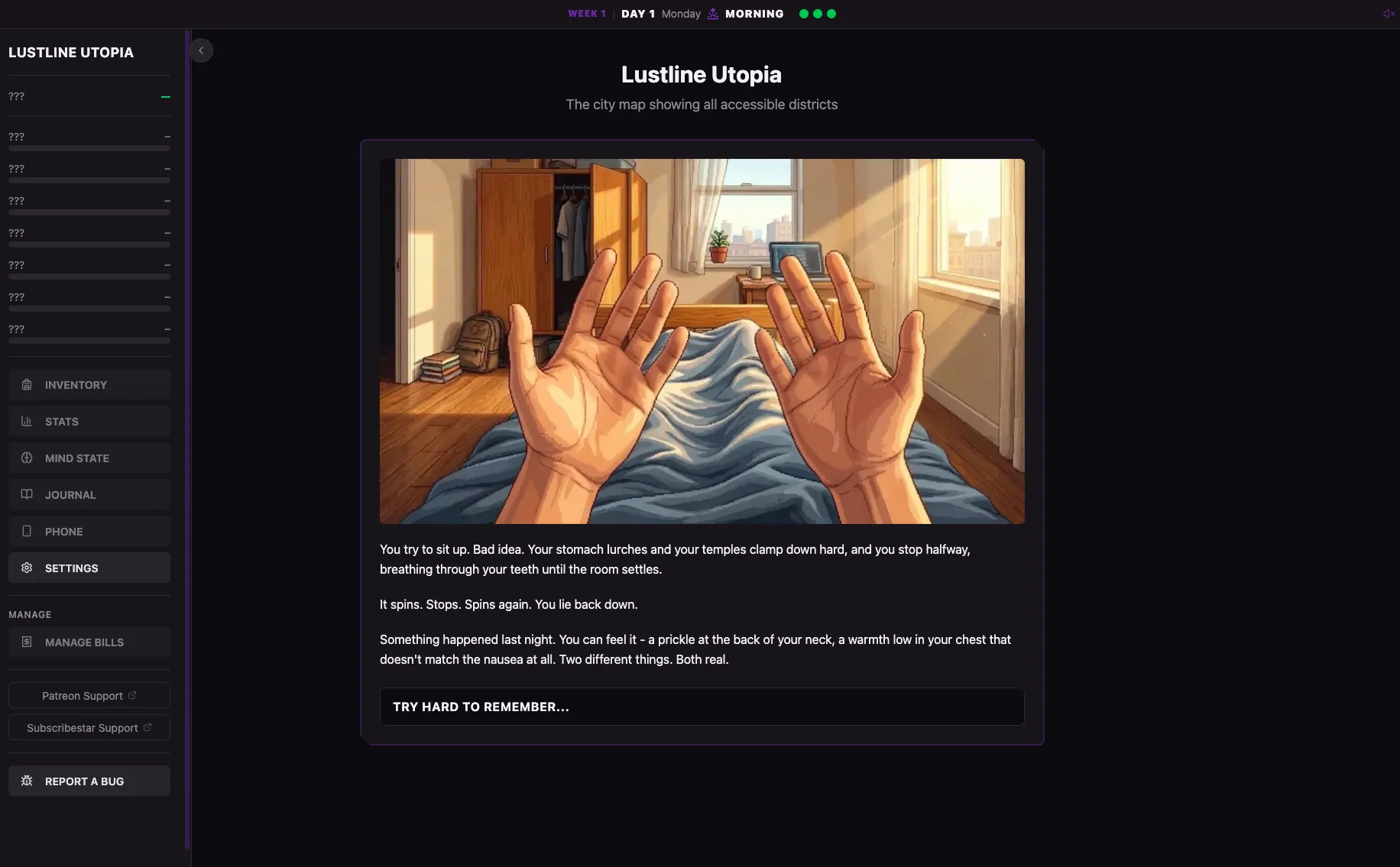 Lustline Utopia gameplay screenshot 2 (HTML adult game) by Pixelrotdev – free download
