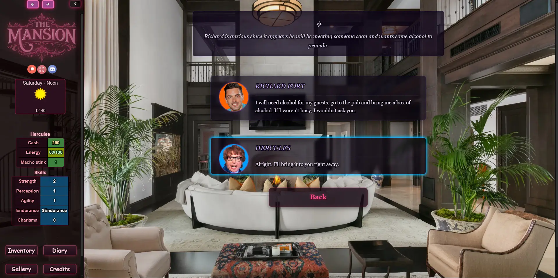The Mansion gameplay screenshot 3 (HTML adult game) by Rustlerman – free download