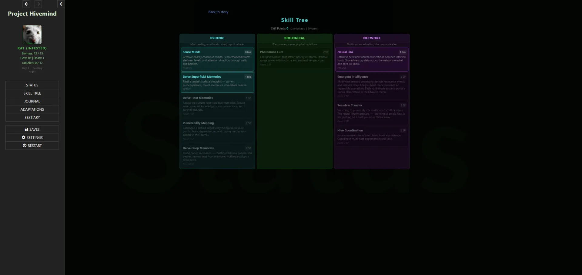 Project Hivemind gameplay screenshot 6 (HTML adult game) by Karatus – free download