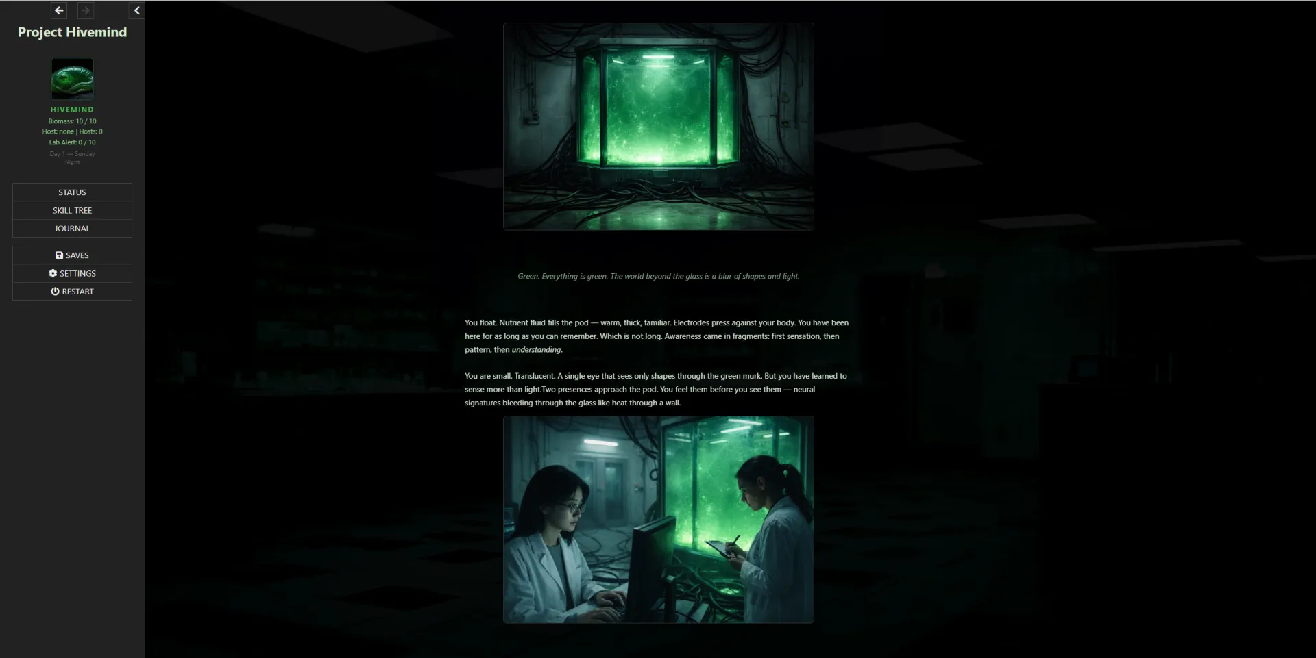 Project Hivemind gameplay screenshot 7 (HTML adult game) by Karatus – free download
