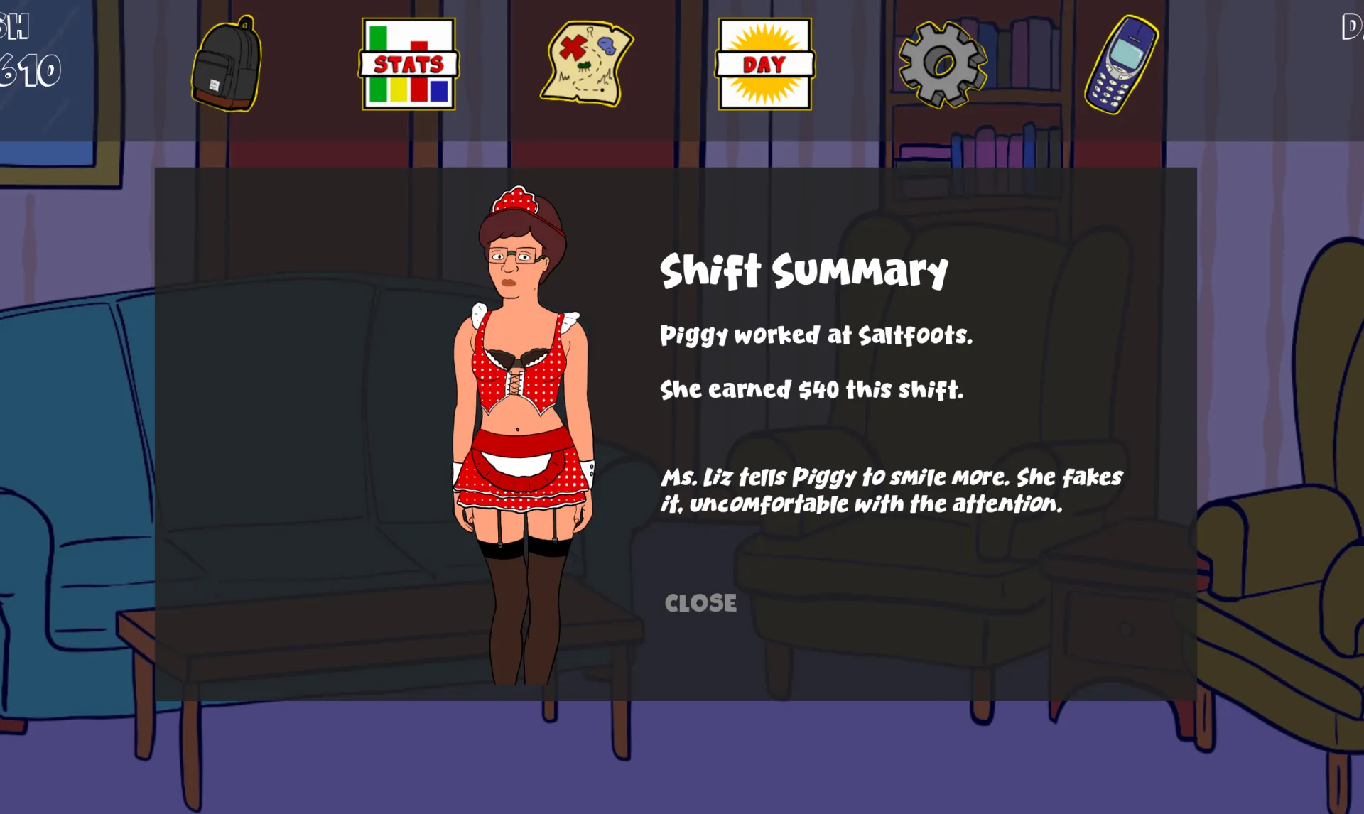 King of the Whores gameplay screenshot 1 (Ren'Py adult game) by ArtByLordZ – free download