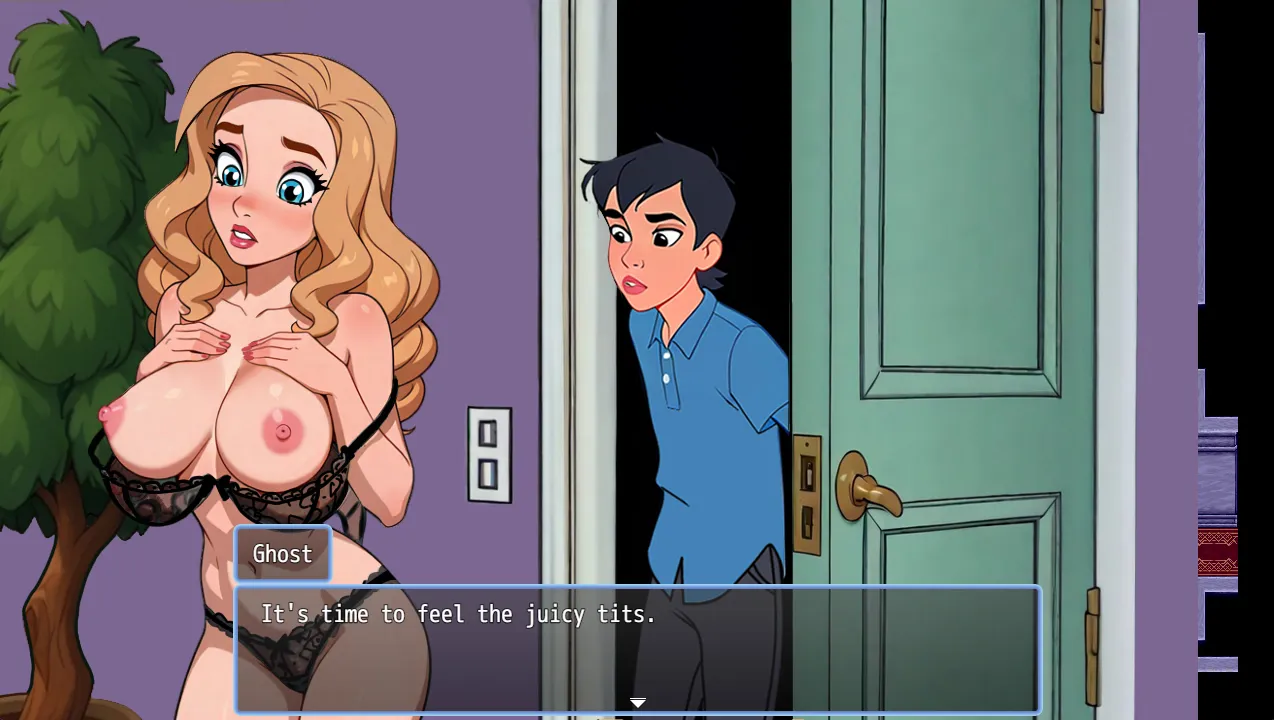 The Haunter House gameplay screenshot 1 (RPGM adult game) by Atomic Samovar – free download