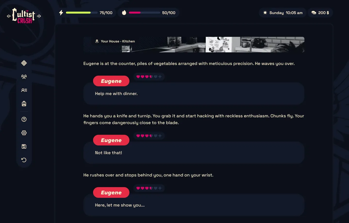 Cultist Crush gameplay screenshot 3 (HTML adult game) by gloomineer – free download