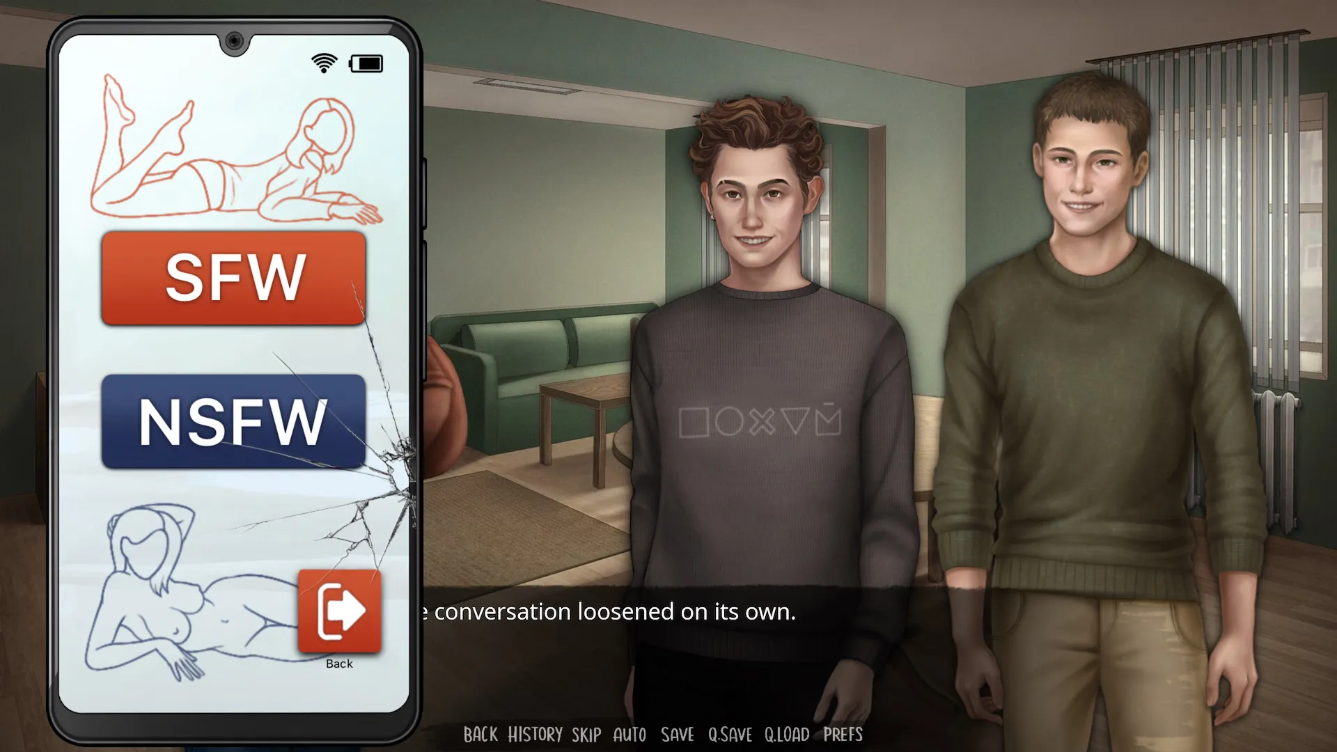 Glass Half Broken gameplay screenshot 5 (Ren'Py adult game) by ProxieDev – free download