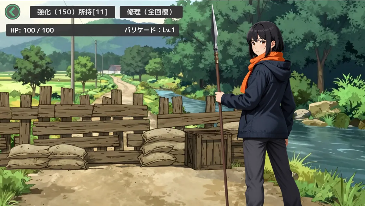 Zombie Diary: Survival with Sisters Miu & Rei gameplay screenshot 1 (Godot adult game) by NightCapybara – free download