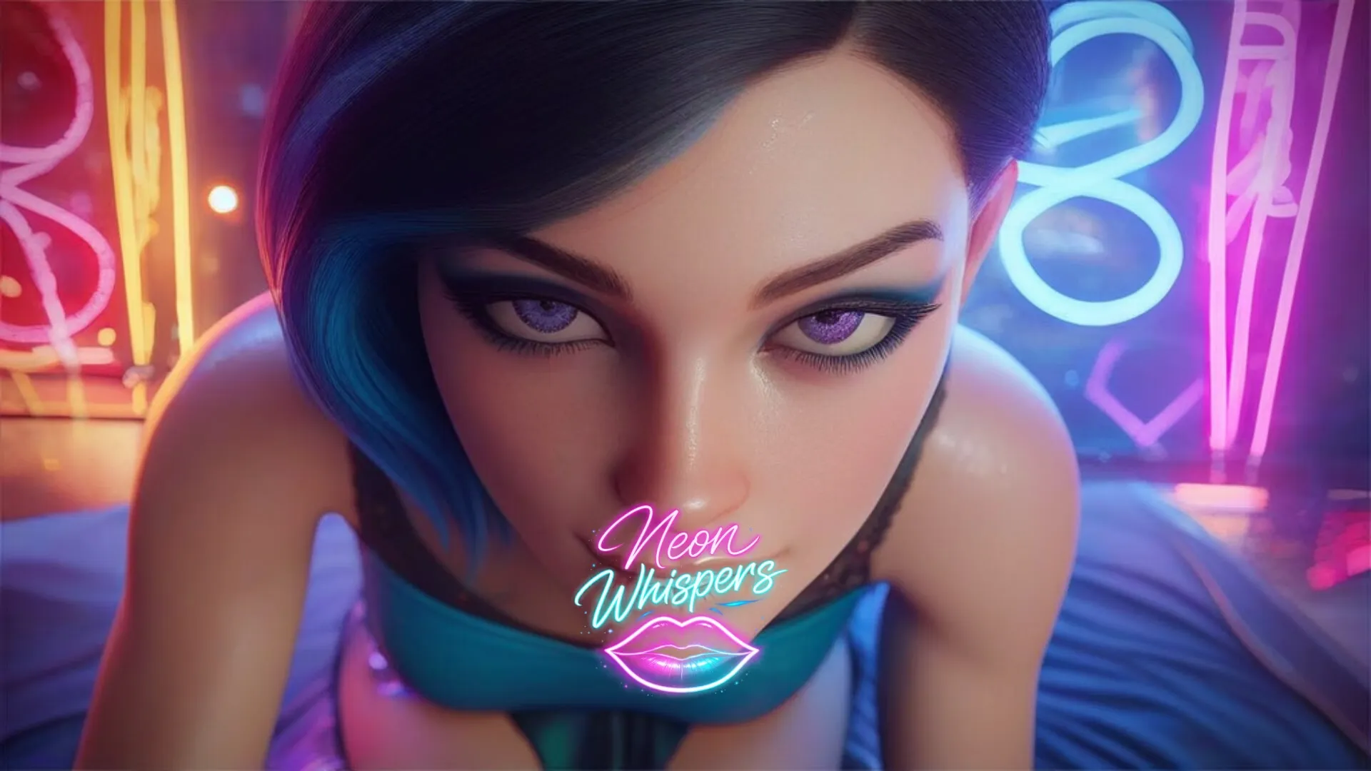 Neon Whispers cover Final – Godot adult game by EMG Tech free download