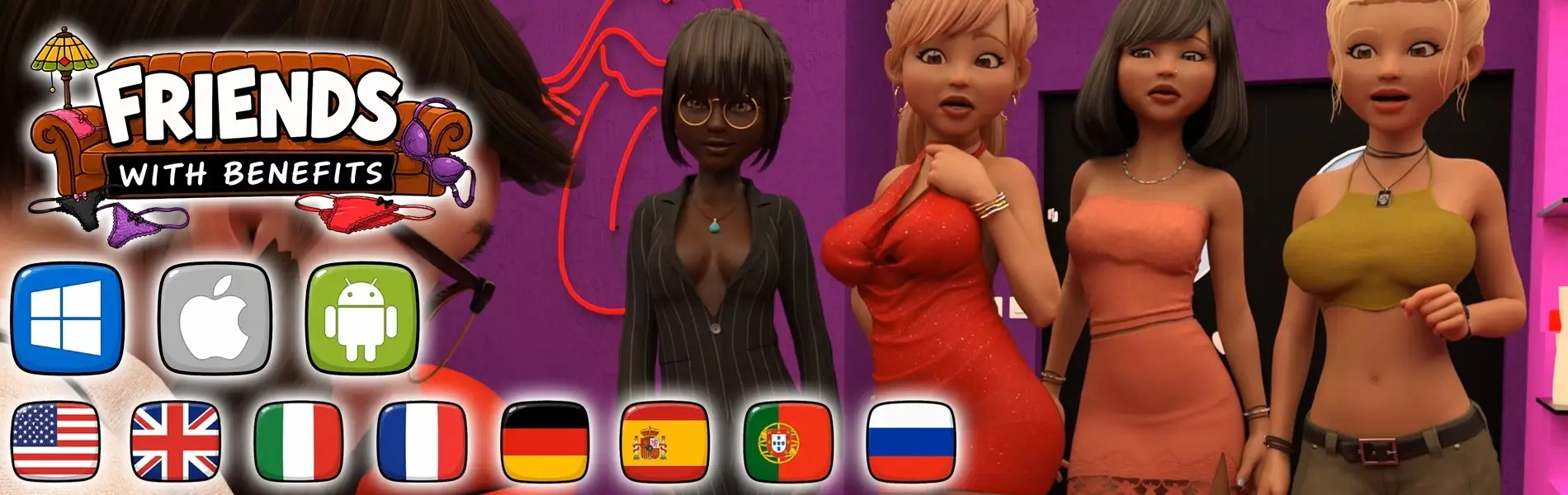 Friends with Benefits gameplay screenshot 1 (Ren'Py adult game) by Toony Lust – free download