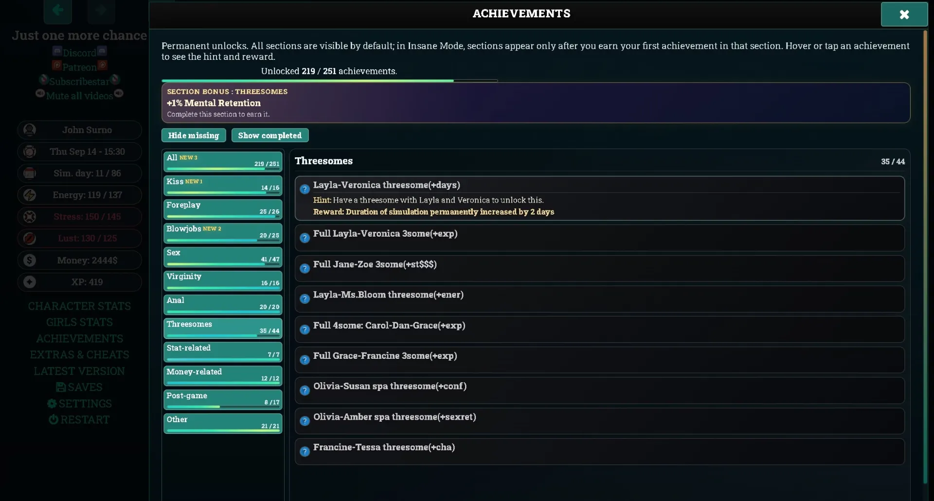 Just One More Chance gameplay screenshot 1 (HTML adult game) by Lotrum F95zone – free download