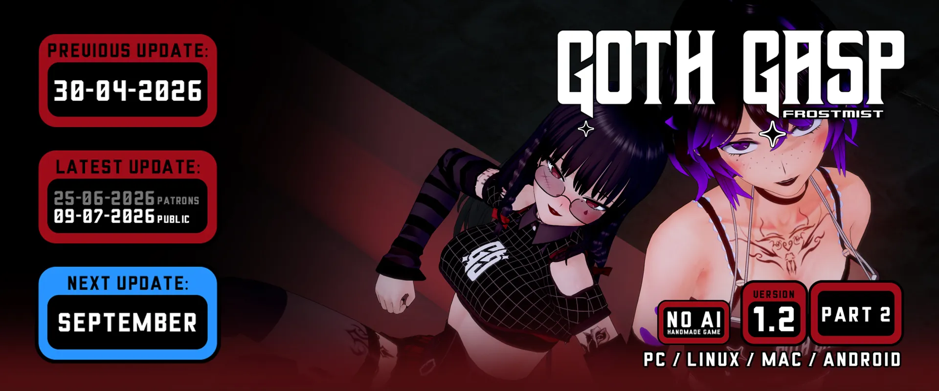 Goth Gasp cover 1.2.P2 – Ren'Py adult game by Frost Mist free download