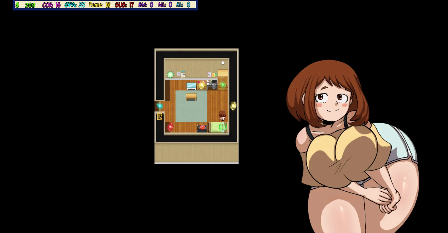 MY BITCHY ACADEMIA gameplay screenshot 1 (RPGM adult game) by SleepDage – free download
