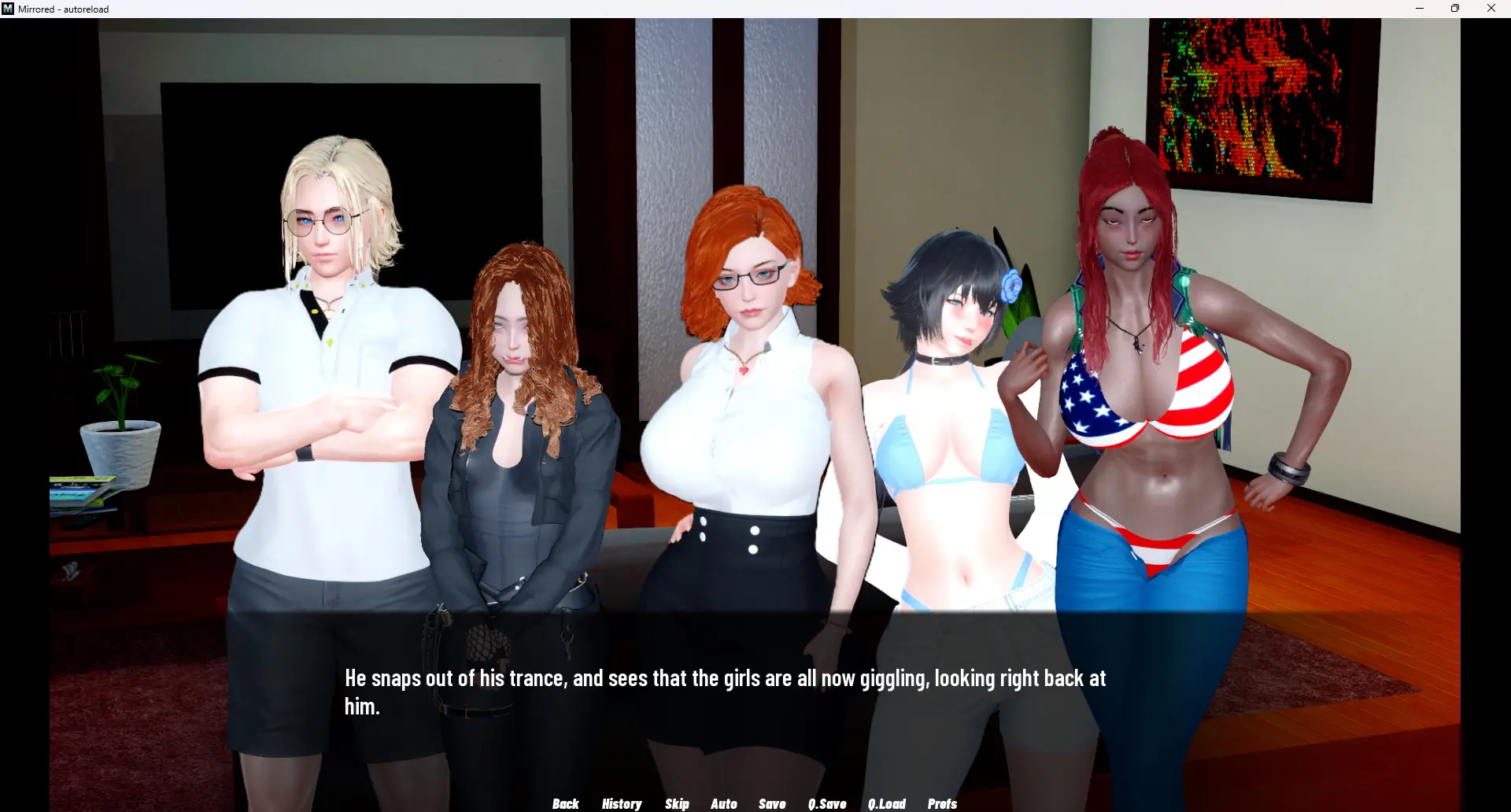Mirrored gameplay screenshot 2 (Ren'Py adult game) by Infinite Drift Studios – free download