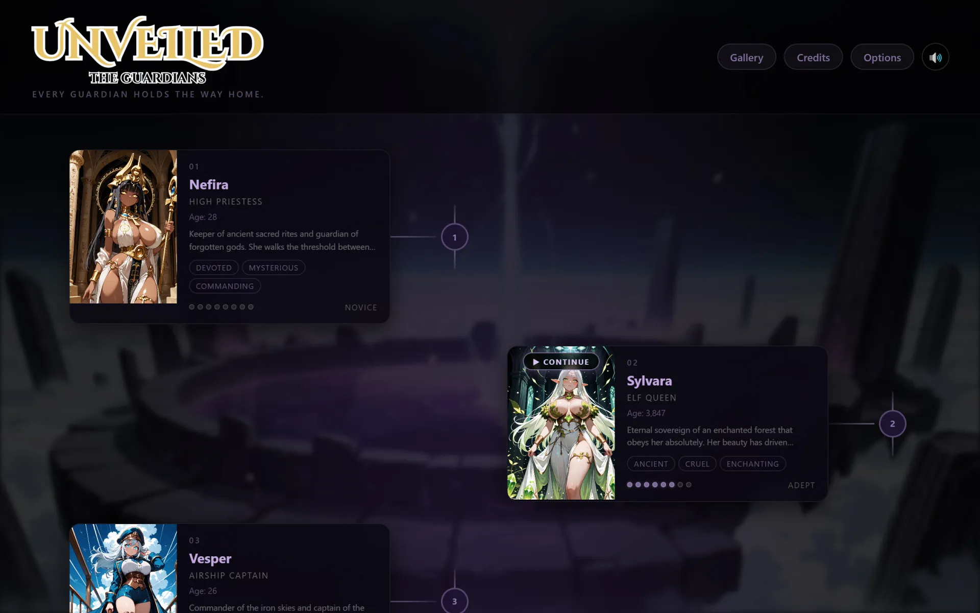 Unveiled: The Guardians gameplay screenshot 1 (Others adult game) by Umbral Games – free download