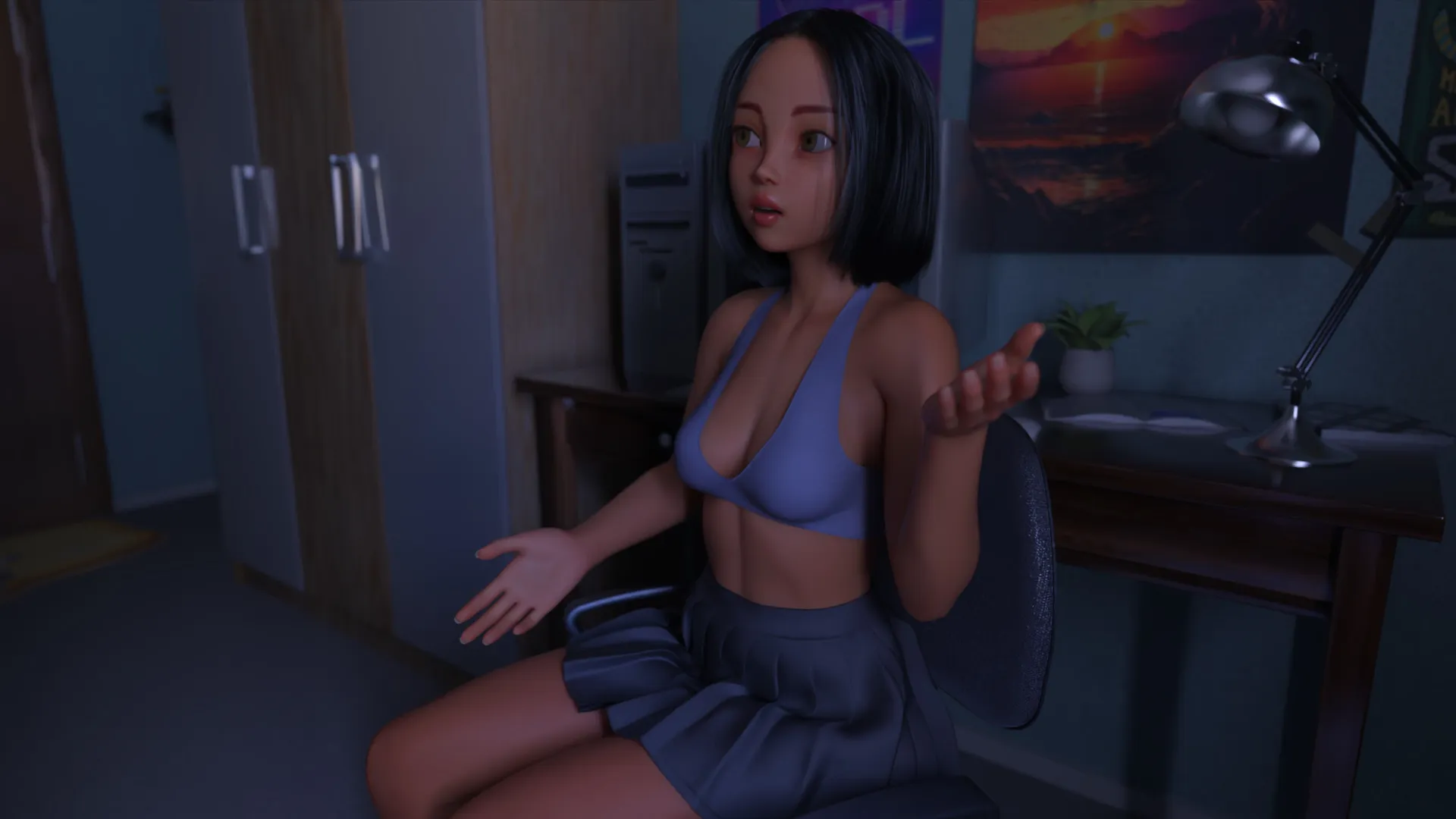 Spicy Waitress gameplay screenshot 2 (Ren'Py adult game) by Caizer Games – free download