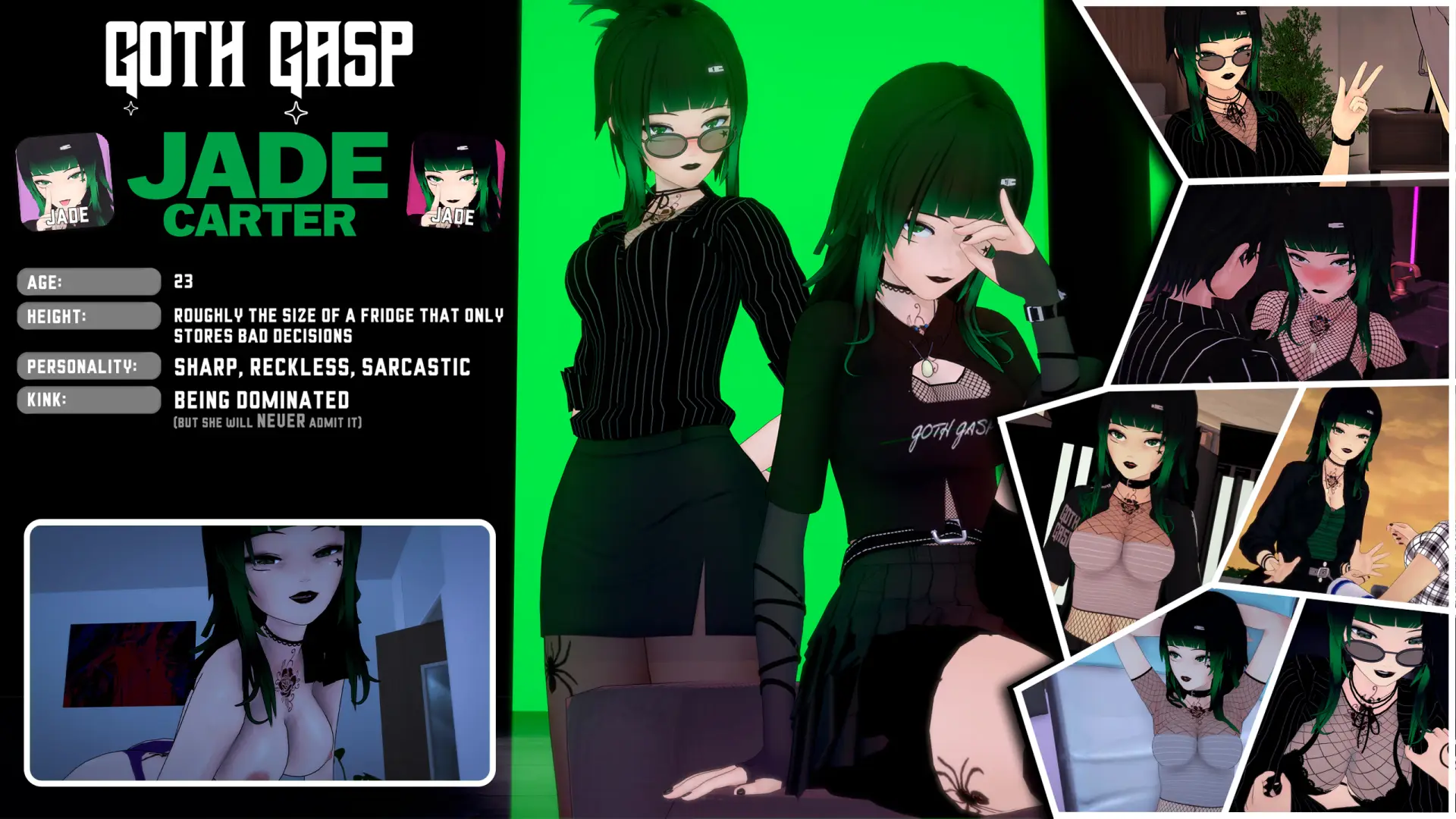 Goth Gasp gameplay screenshot 11 (Ren'Py adult game) by Frost Mist – free download