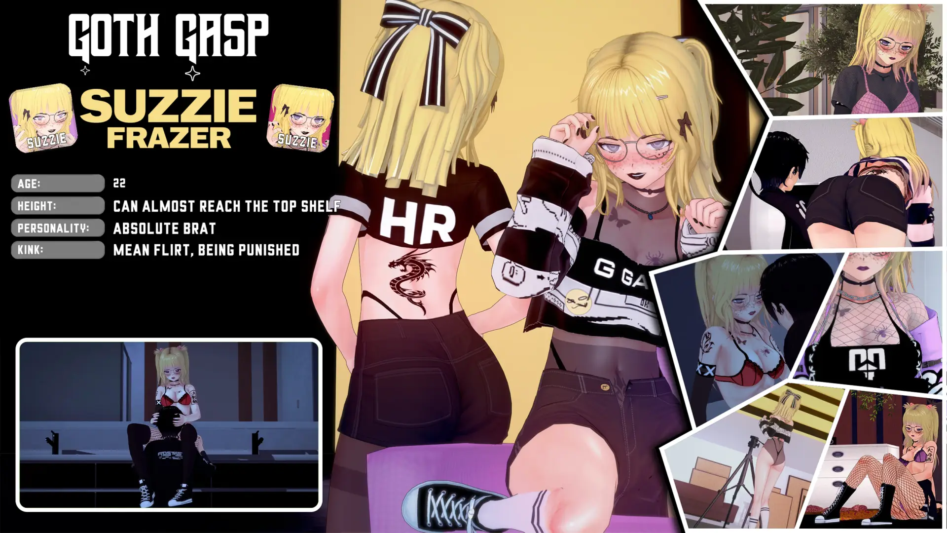Goth Gasp gameplay screenshot 1 (Ren'Py adult game) by Frost Mist – free download