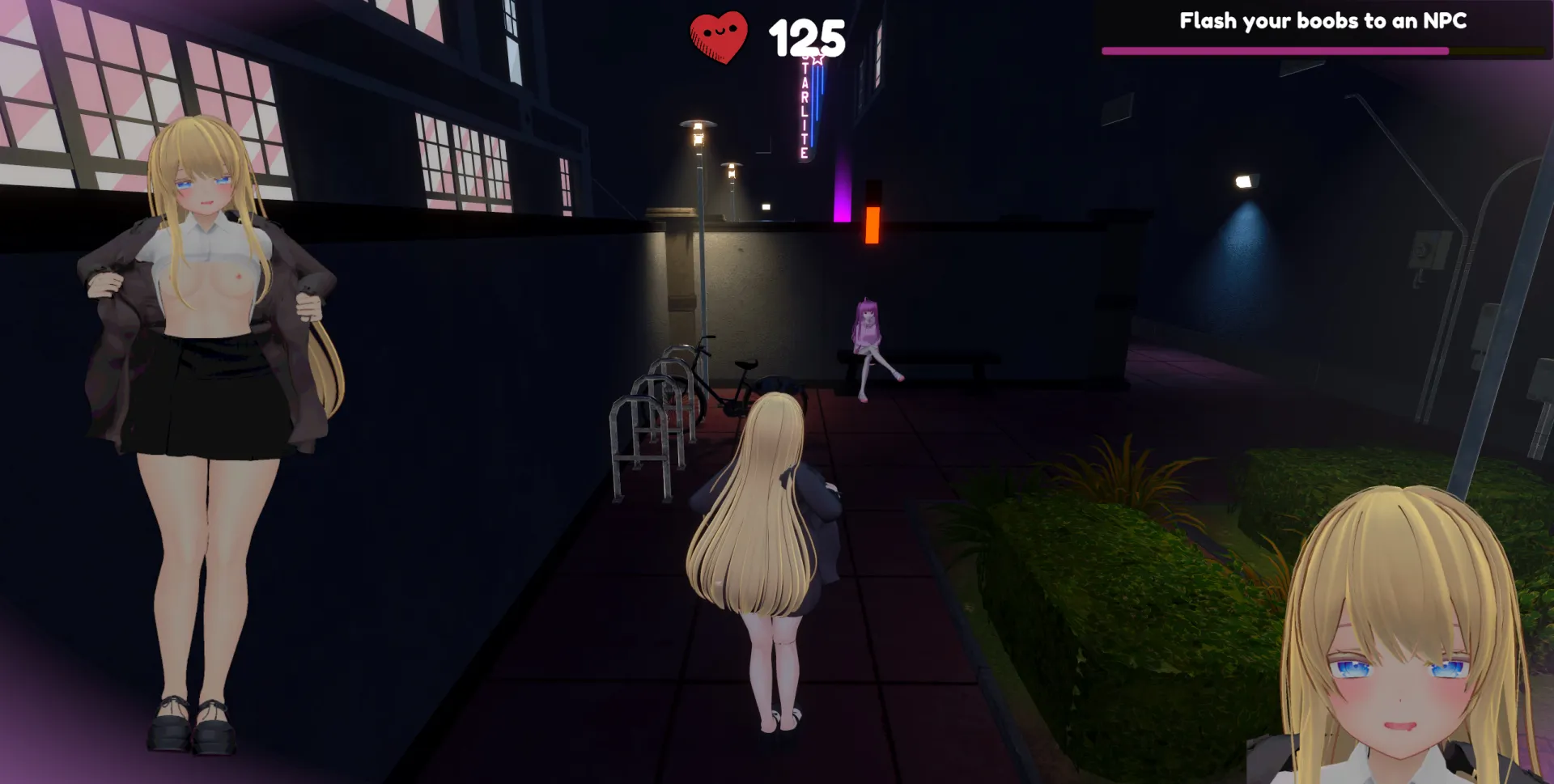 Moeka: Exposure’s Temptation gameplay screenshot 4 (Unity adult game) by ShyGirlTeam – free download