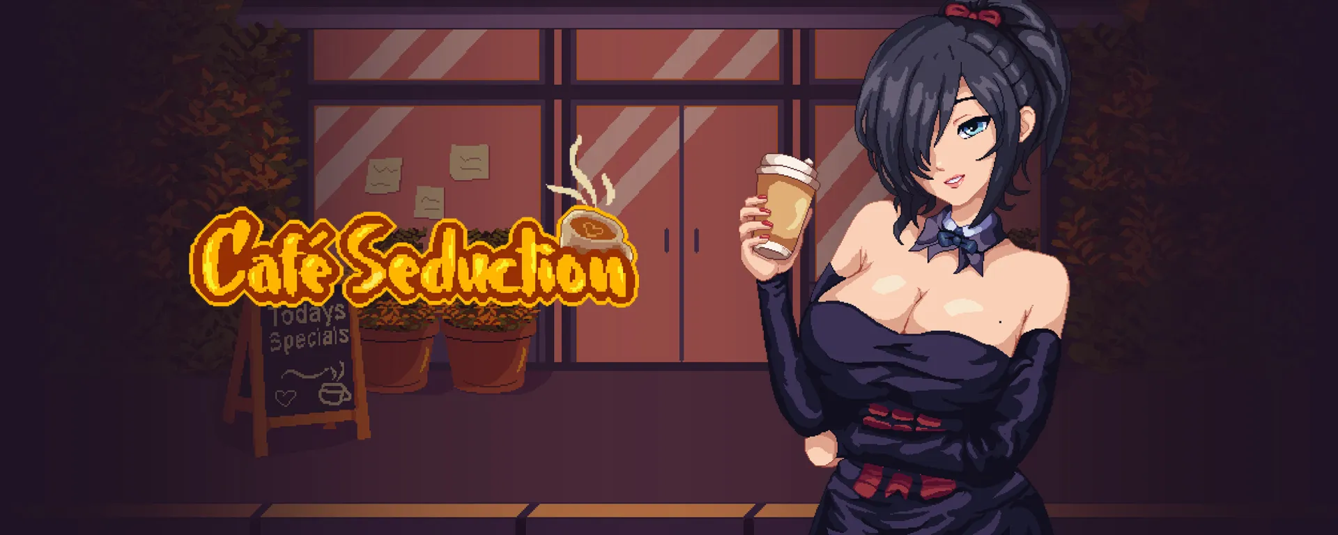 Cafe Seduction gameplay screenshot 2 (Godot adult game) by Baldeaglepixel – free download