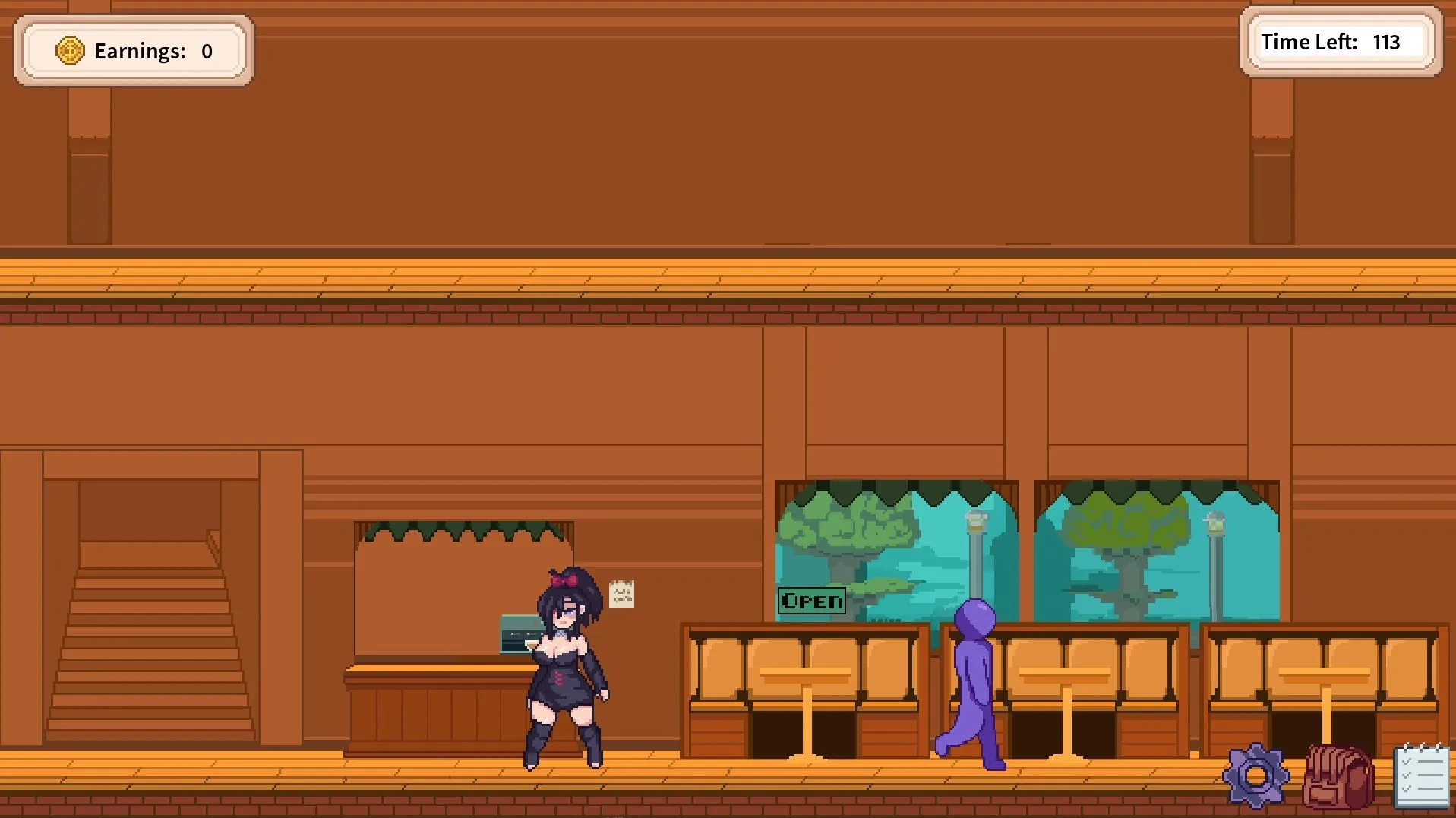 Cafe Seduction gameplay screenshot 1 (Godot adult game) by Baldeaglepixel – free download