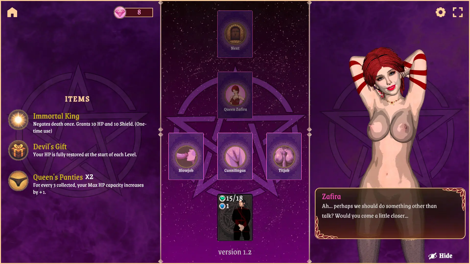 Crown of the Devil gameplay screenshot 5 (Unity adult game) by Lust And Roll – free download