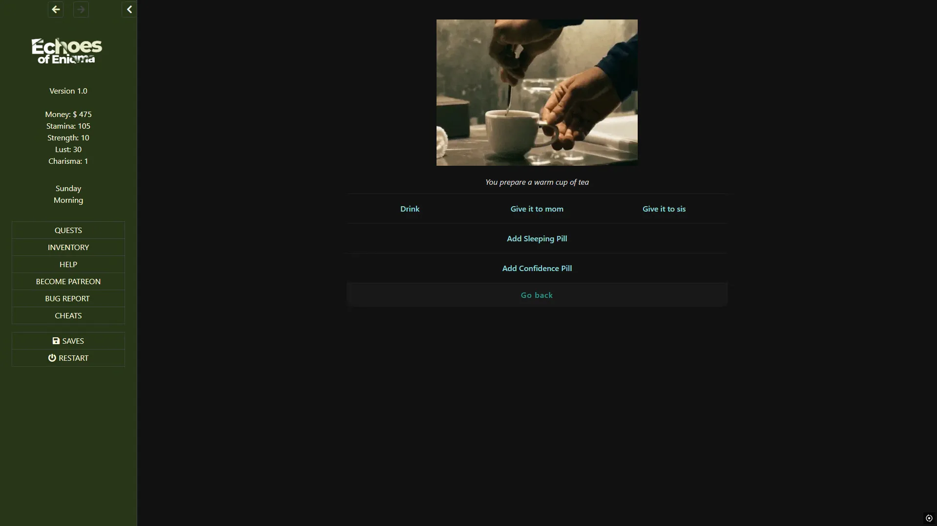 Echoes of Enigma gameplay screenshot 3 (HTML adult game) by Kink Factory – free download