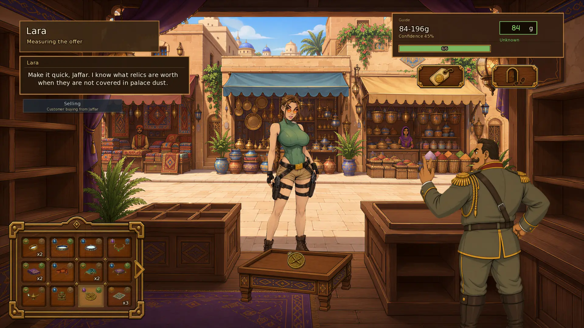 Raider Trainer gameplay screenshot 8 (Ren'Py adult game) by Overworked Peon – free download