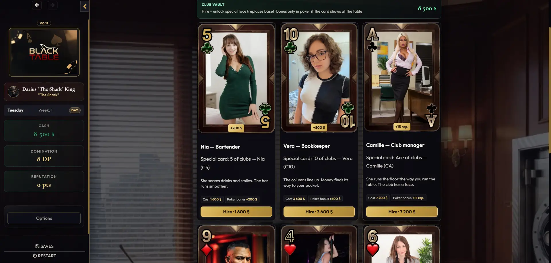 Black table gameplay screenshot 9 (HTML adult game) by Moltes – free download