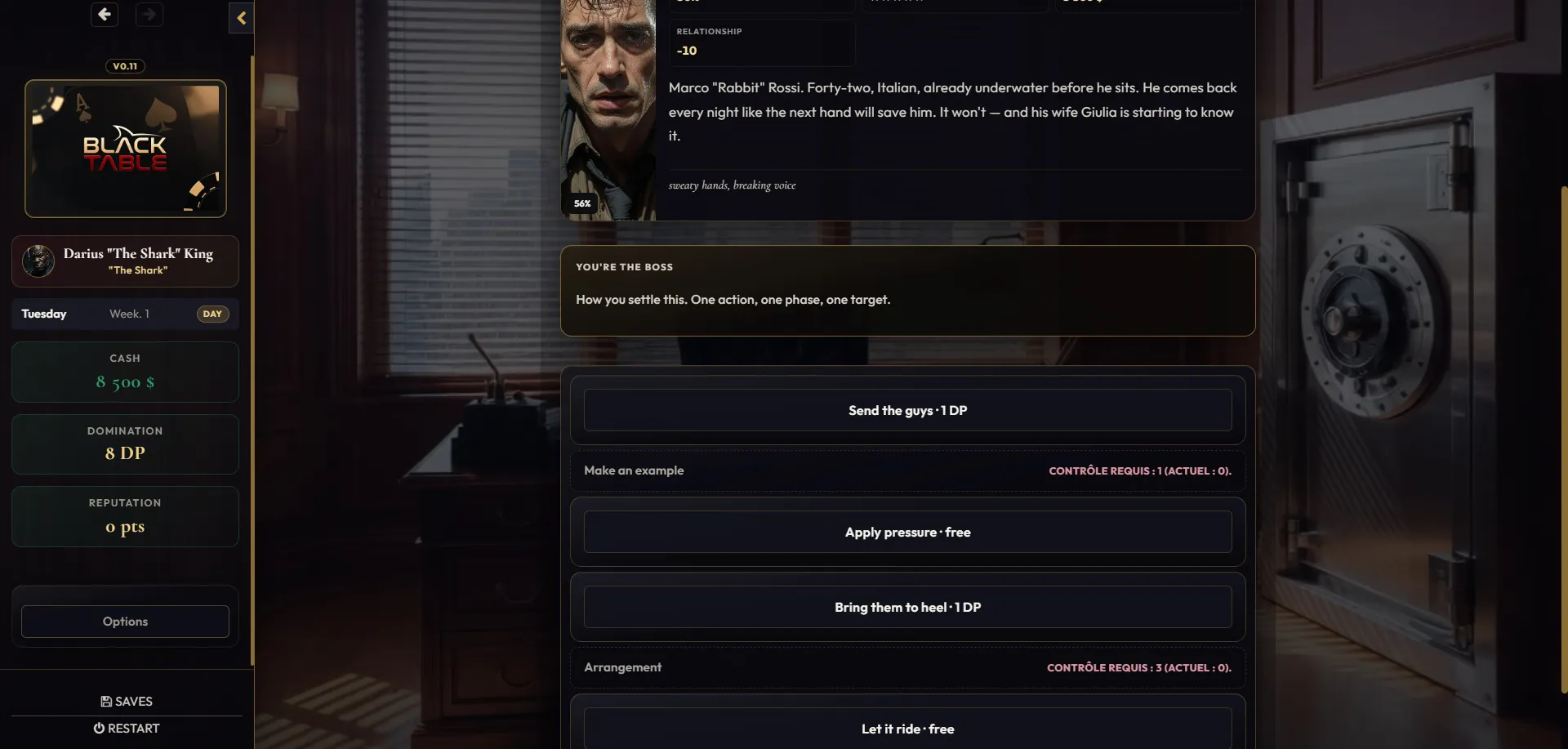 Black table gameplay screenshot 3 (HTML adult game) by Moltes – free download