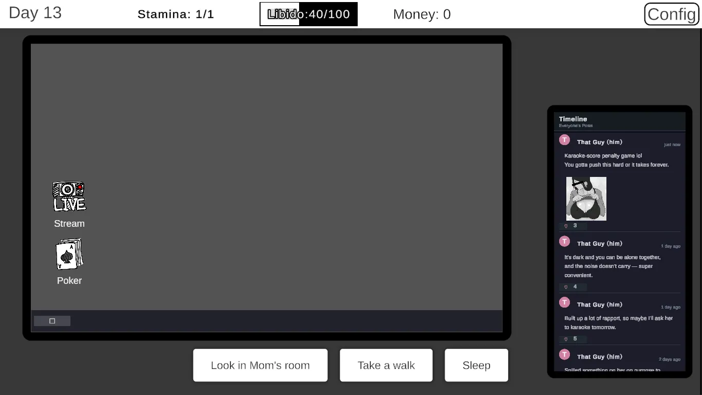 As a NEET, All I Can Do is Watch gameplay screenshot 1 (Unity adult game) by Color fatigue – free download