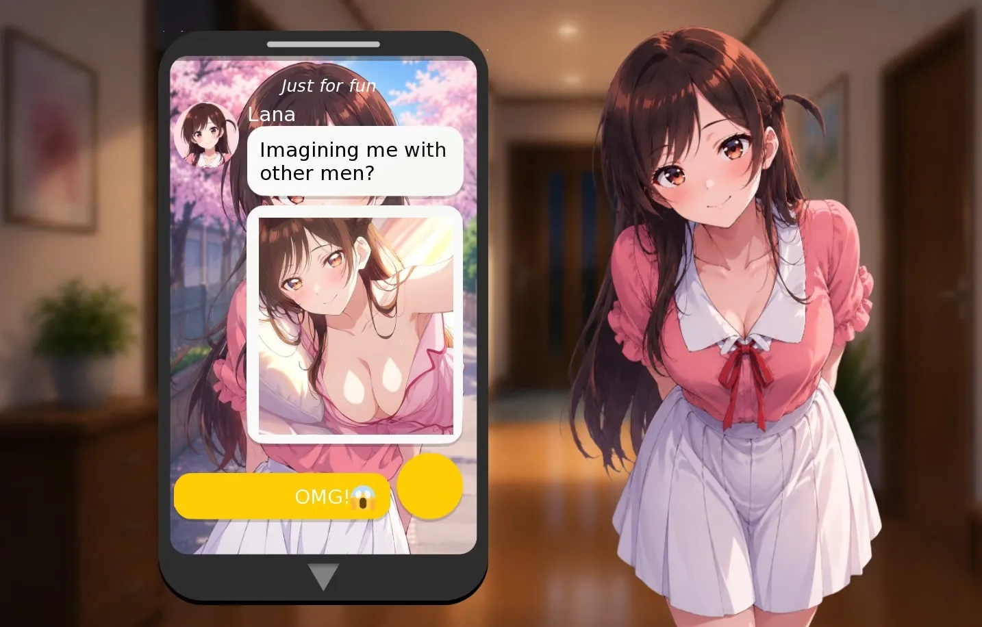 Rent My Girlfriend NTSNTR gameplay screenshot 10 (Ren'Py adult game) by raisegames – free download