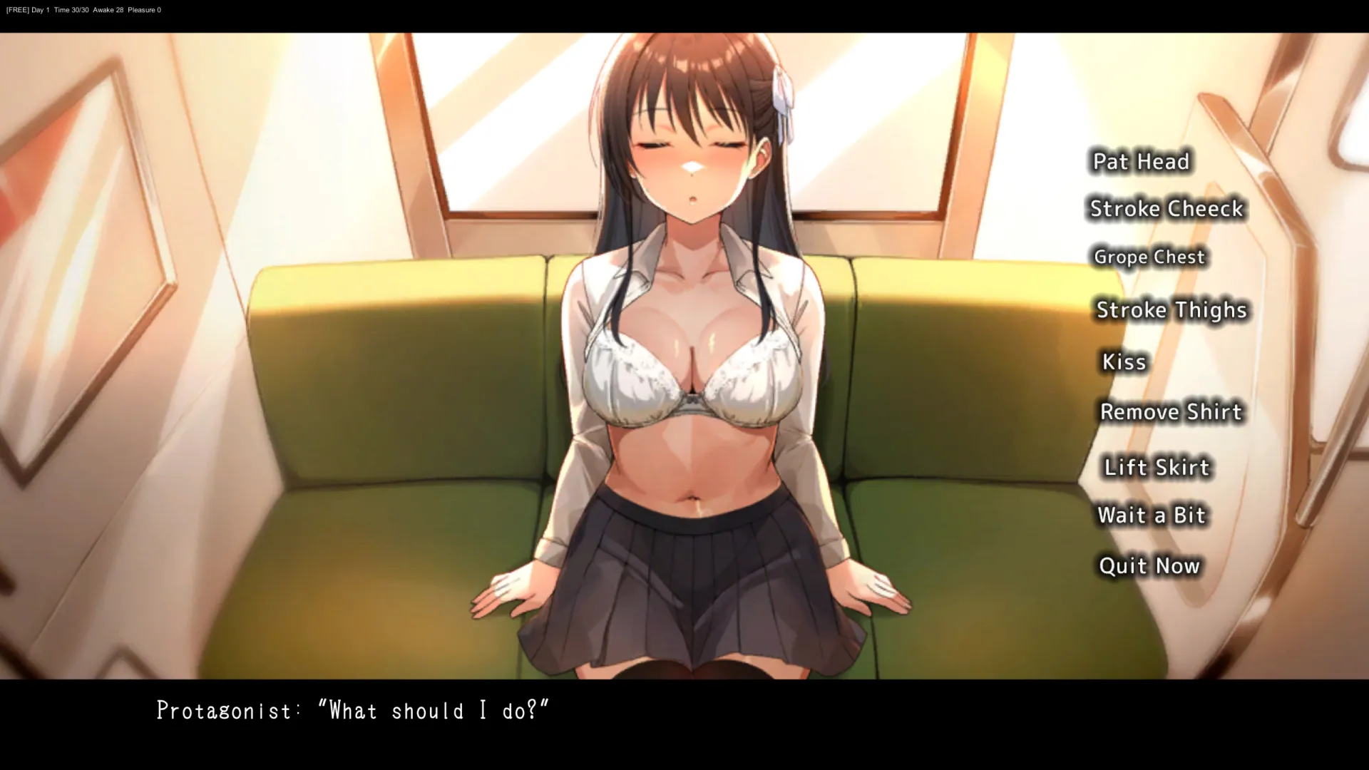 Sleeping Train Molester gameplay screenshot 1 (Unity adult game) by Pinkgate – free download