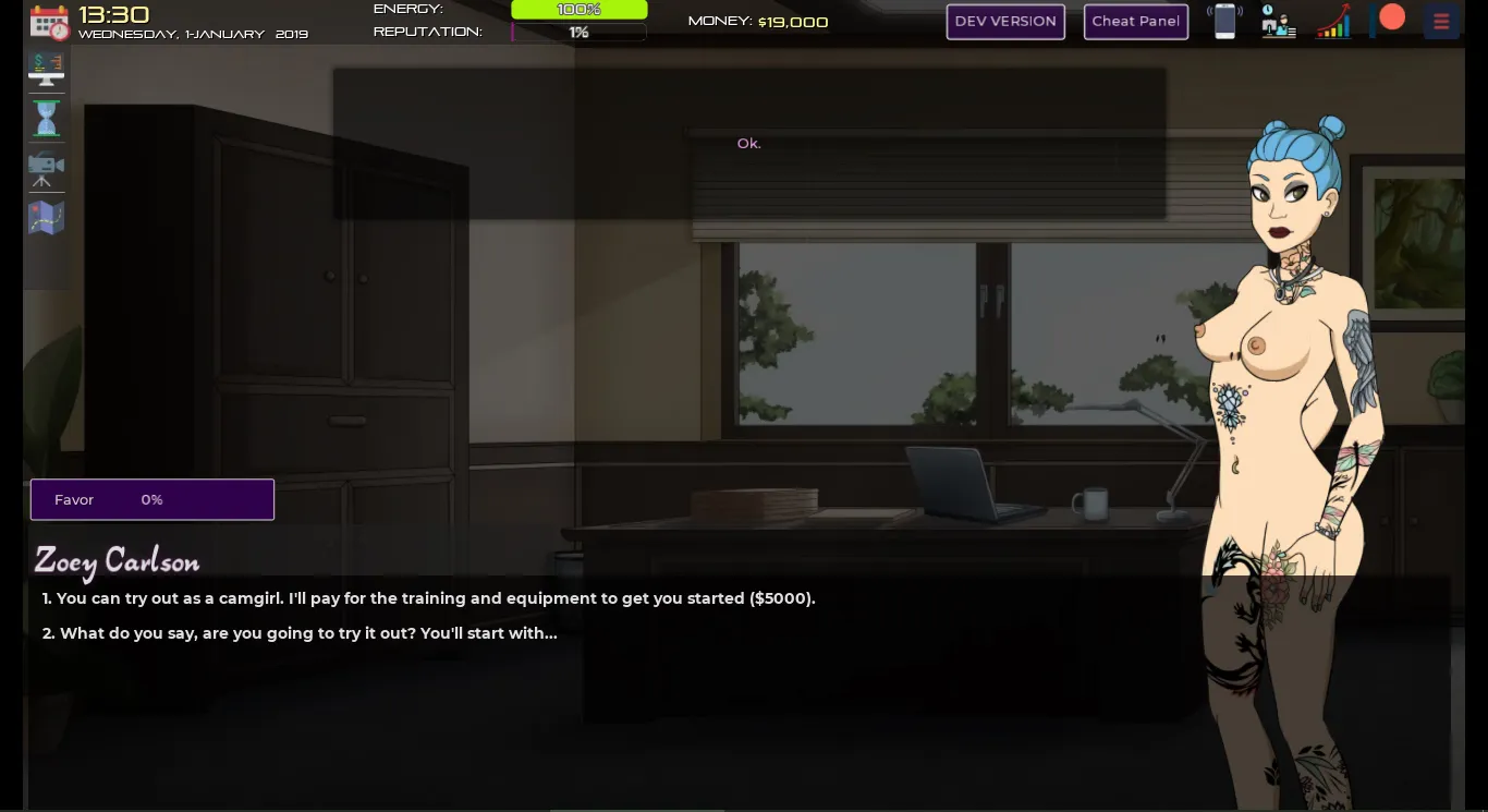 Porn Empire gameplay screenshot 4 (Godot adult game) by PEdev – free download