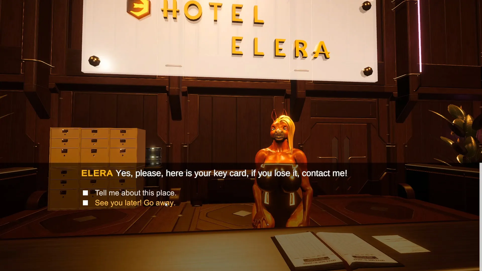 Hotel Elera gameplay screenshot 8 (Ren'Py adult game) by Project Elera – free download