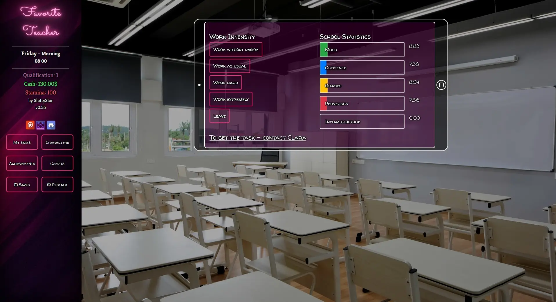 Favorite Teacher gameplay screenshot 4 (HTML adult game) by SluttyStar – free download