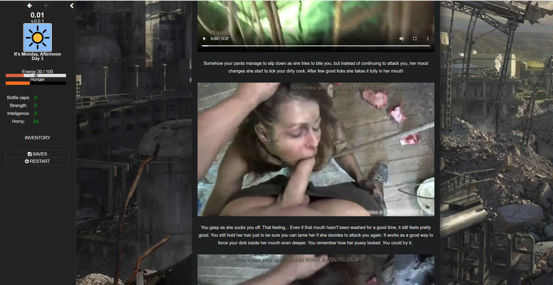 Apocalyptic World gameplay screenshot 2 (HTML adult game) by ttyrke – free download