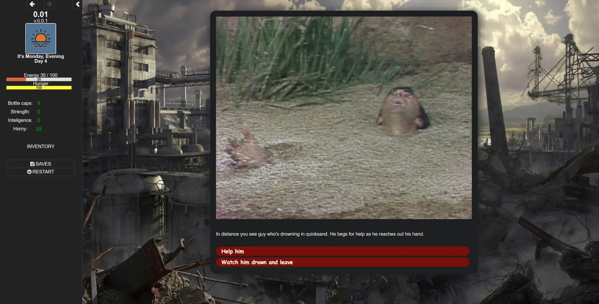 Apocalyptic World gameplay screenshot 4 (HTML adult game) by ttyrke – free download
