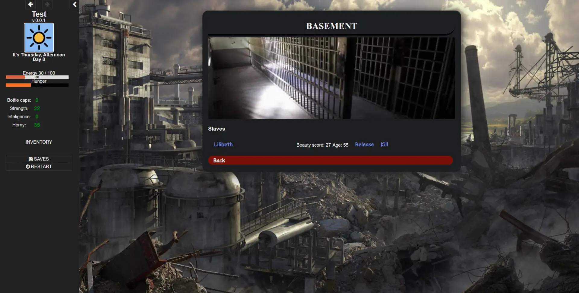 Apocalyptic World gameplay screenshot 6 (HTML adult game) by ttyrke – free download