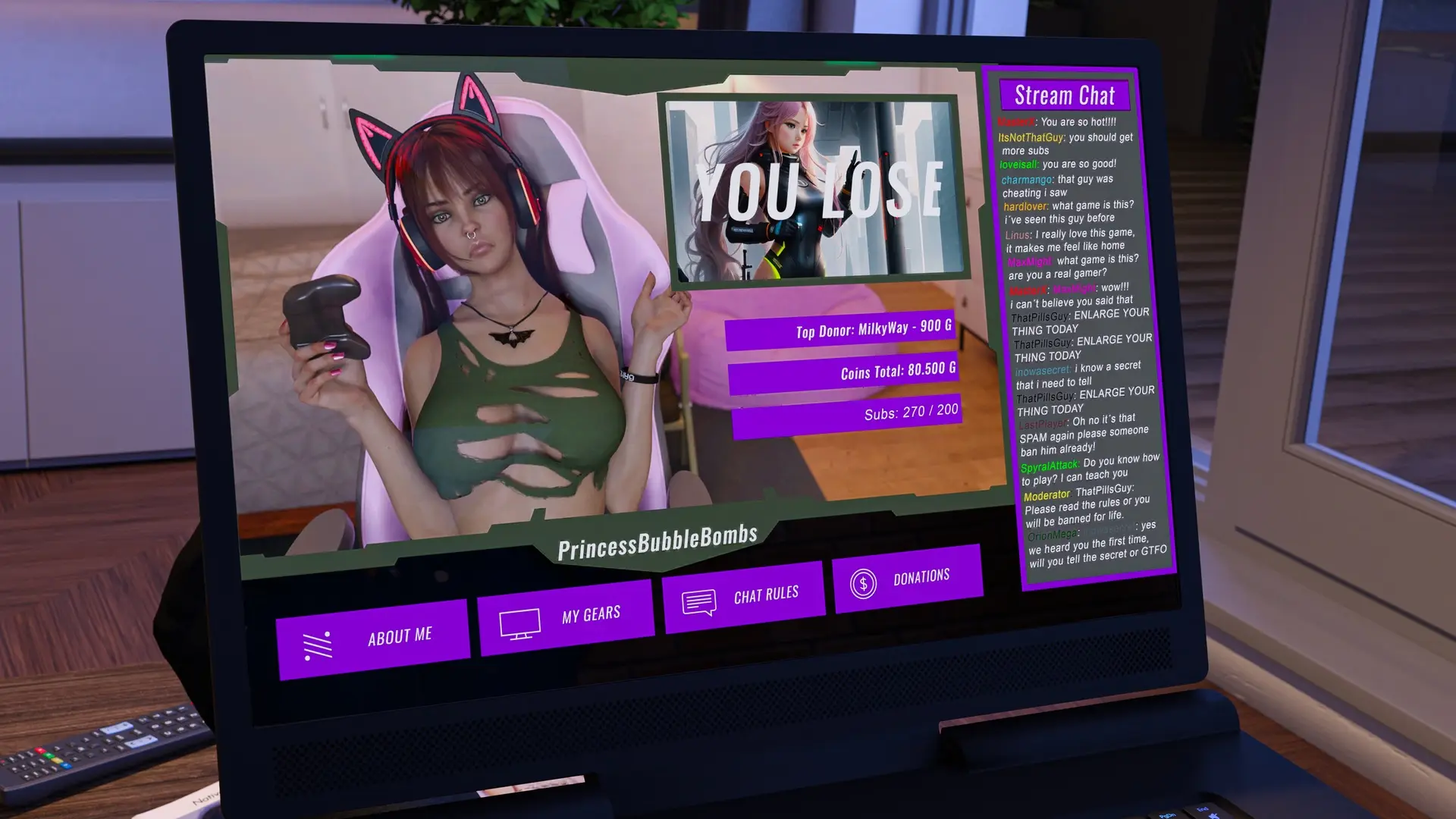 Streaming for Love gameplay screenshot 3 (Others adult game) by Love-Joint – free download