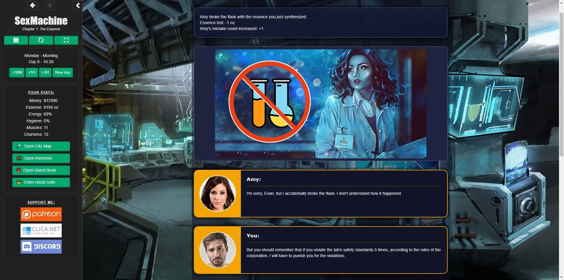 SexMachine gameplay screenshot 4 (HTML adult game) by SupremeAI – free download