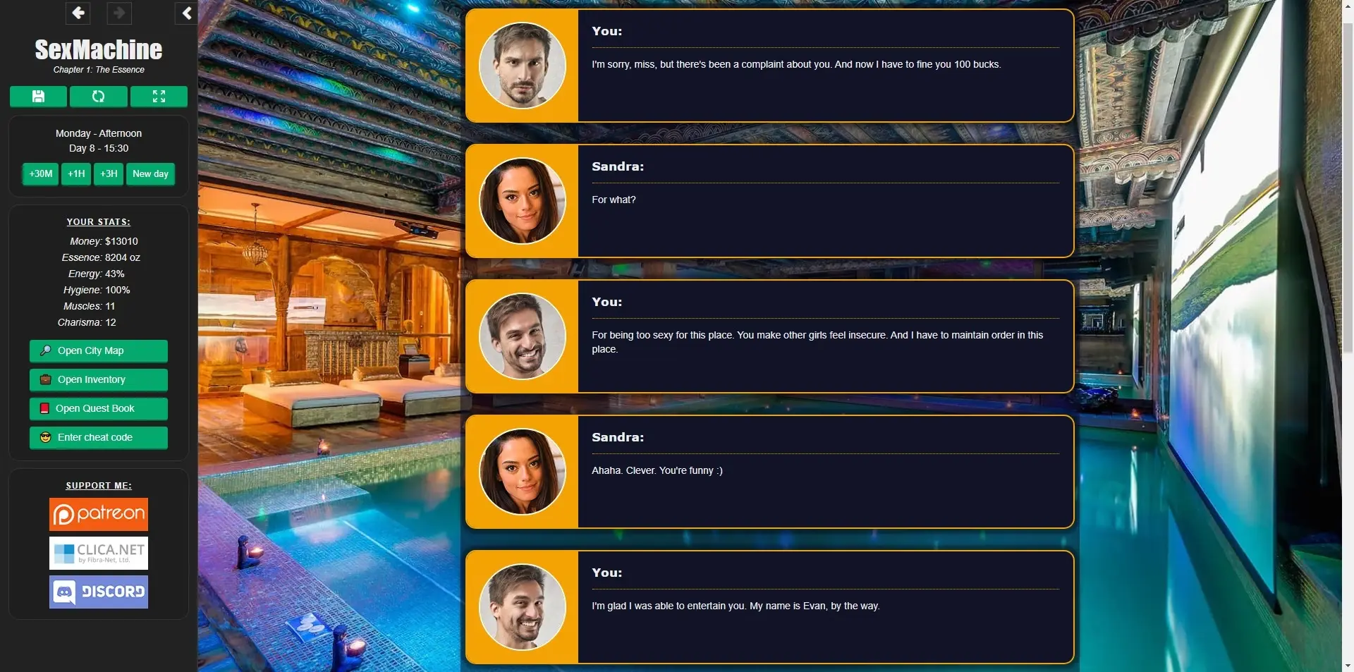 SexMachine gameplay screenshot 11 (HTML adult game) by SupremeAI – free download