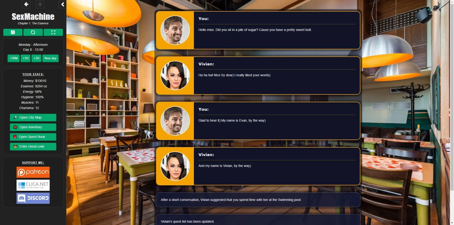SexMachine gameplay screenshot 21 (HTML adult game) by SupremeAI – free download