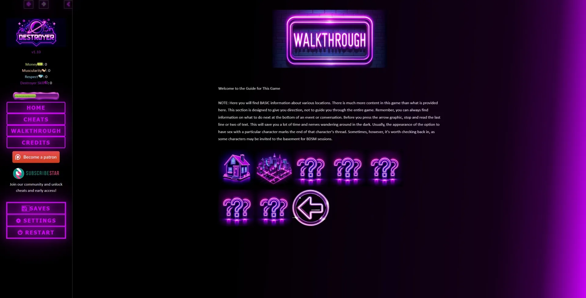 Destroyer gameplay screenshot 2 (HTML adult game) by Testoviron – free download