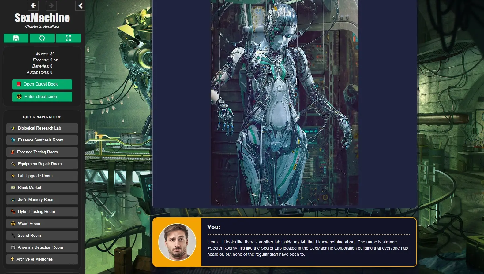SexMachine gameplay screenshot 3 (HTML adult game) by SupremeAI – free download