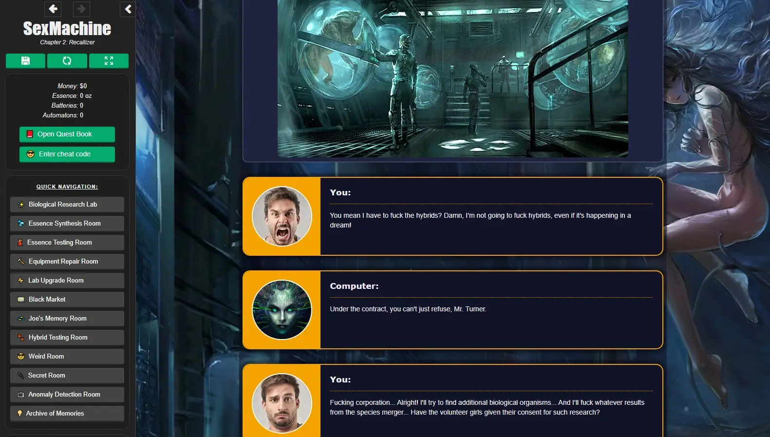 SexMachine gameplay screenshot 6 (HTML adult game) by SupremeAI – free download