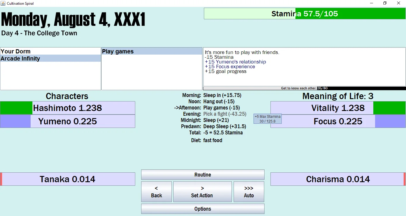 Cultivation Spiral gameplay screenshot 1 (Java adult game) by CSdev – free download