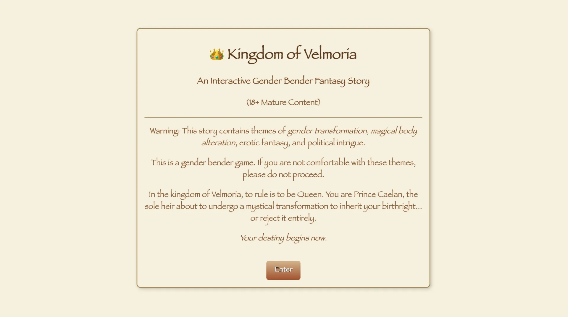 Veil of the Heir gameplay screenshot 4 (HTML adult game) by Wiki – free download