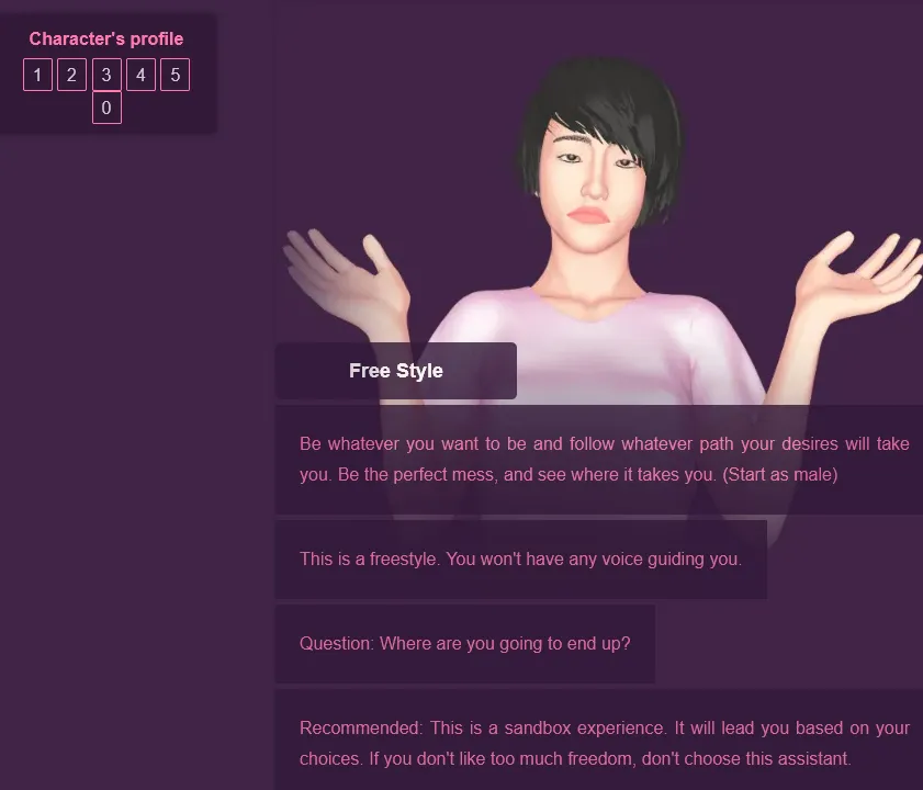 The Sissy Girlfriend Experiment gameplay screenshot 1 (HTML adult game) by jammye.jones TFGamesSite – free download