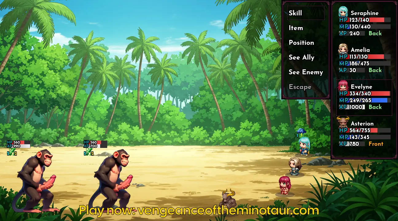 !!Vengeance of the Minotaur RPG gameplay screenshot 7 (Ren'Py adult game) by PlayClaritas – free download