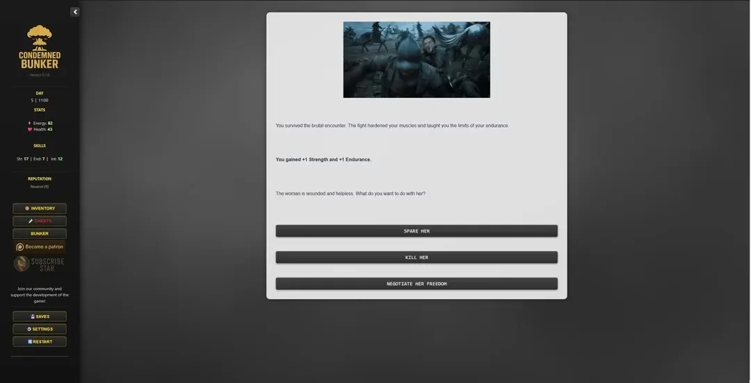 Condemned Bunker gameplay screenshot 10 (HTML adult game) by testoviron – free download